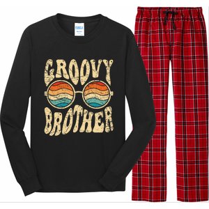 Groovy Brother 70s Aesthetic 1970's Retro Brother Hippie Long Sleeve Pajama Set