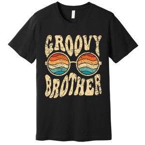 Groovy Brother 70s Aesthetic 1970's Retro Brother Hippie Premium T-Shirt