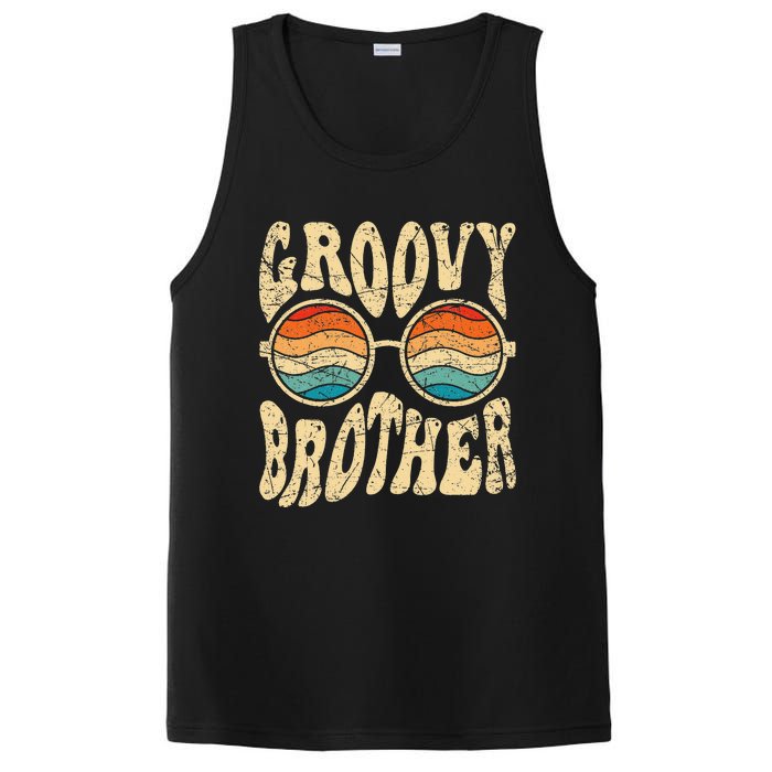 Groovy Brother 70s Aesthetic 1970's Retro Brother Hippie PosiCharge Competitor Tank