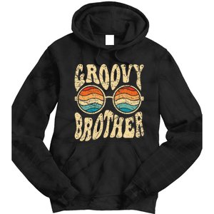 Groovy Brother 70s Aesthetic 1970's Retro Brother Hippie Tie Dye Hoodie