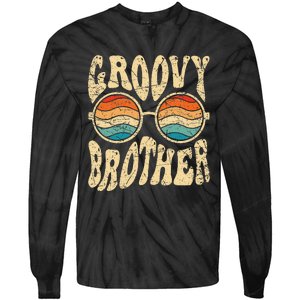 Groovy Brother 70s Aesthetic 1970's Retro Brother Hippie Tie-Dye Long Sleeve Shirt