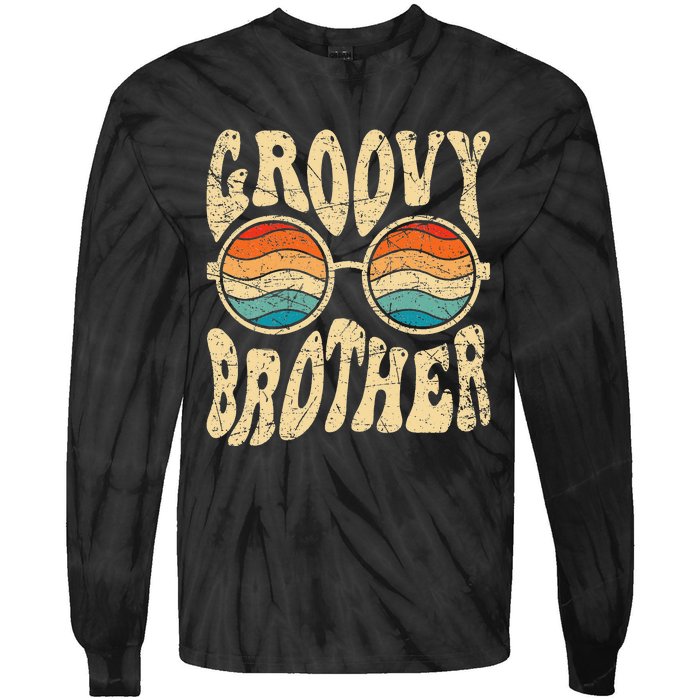 Groovy Brother 70s Aesthetic 1970's Retro Brother Hippie Tie-Dye Long Sleeve Shirt