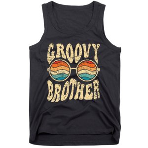 Groovy Brother 70s Aesthetic 1970's Retro Brother Hippie Tank Top