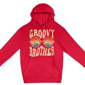 Groovy Brother 70s Aesthetic 1970's Retro Brother Hippie Premium Pullover Hoodie