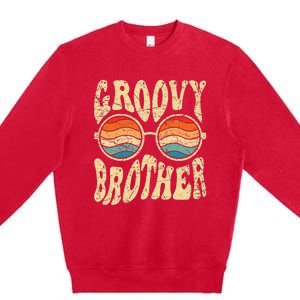 Groovy Brother 70s Aesthetic 1970's Retro Brother Hippie Premium Crewneck Sweatshirt