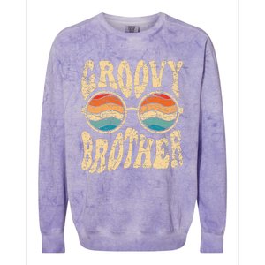 Groovy Brother 70s Aesthetic 1970S Retro Brother Hippie Colorblast Crewneck Sweatshirt