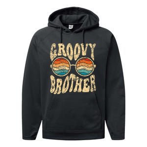 Groovy Brother 70s Aesthetic 1970S Retro Brother Hippie Performance Fleece Hoodie