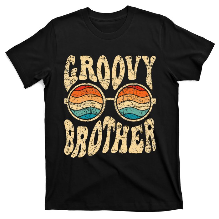 Groovy Brother 70s Aesthetic 1970S Retro Brother Hippie T-Shirt