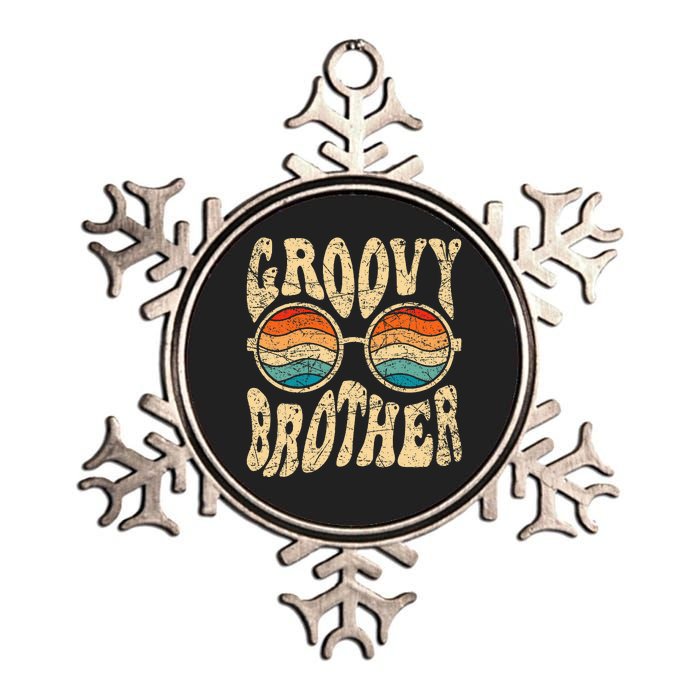 Groovy Brother 70s Aesthetic 1970S Retro Brother Hippie Metallic Star Ornament