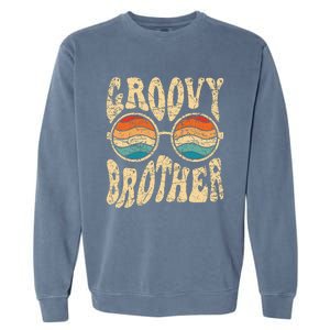 Groovy Brother 70s Aesthetic 1970S Retro Brother Hippie Garment-Dyed Sweatshirt