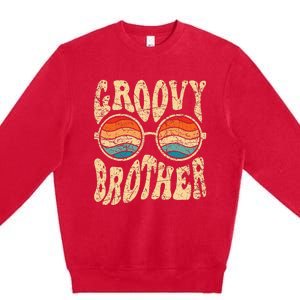 Groovy Brother 70s Aesthetic 1970S Retro Brother Hippie Premium Crewneck Sweatshirt