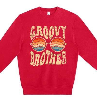 Groovy Brother 70s Aesthetic 1970S Retro Brother Hippie Premium Crewneck Sweatshirt