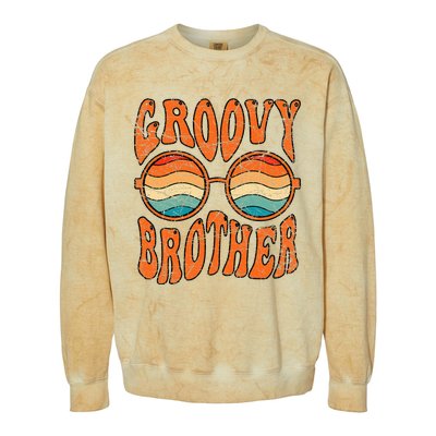 Groovy Brother 70s Aesthetic 1970s Retro Brother Hippie Colorblast Crewneck Sweatshirt