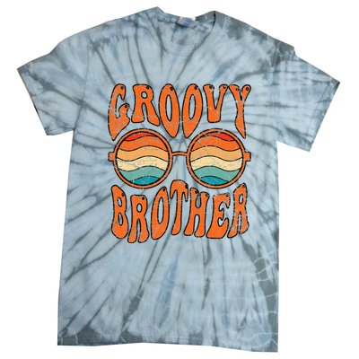 Groovy Brother 70s Aesthetic 1970s Retro Brother Hippie Tie-Dye T-Shirt