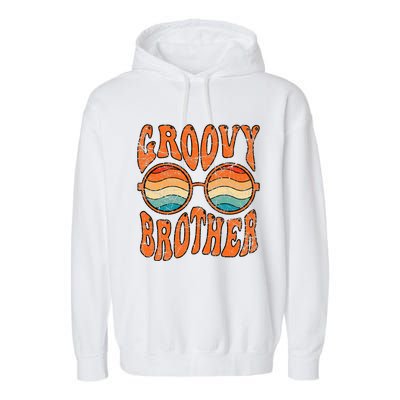 Groovy Brother 70s Aesthetic 1970s Retro Brother Hippie Garment-Dyed Fleece Hoodie