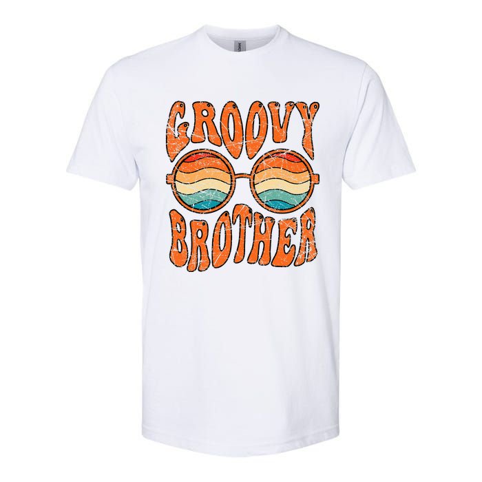 Groovy Brother 70s Aesthetic 1970s Retro Brother Hippie Softstyle CVC T-Shirt