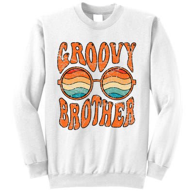 Groovy Brother 70s Aesthetic 1970s Retro Brother Hippie Sweatshirt