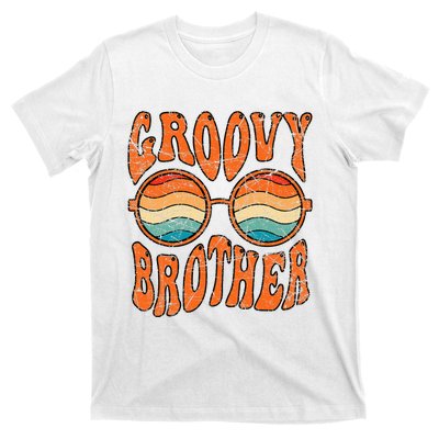 Groovy Brother 70s Aesthetic 1970s Retro Brother Hippie T-Shirt