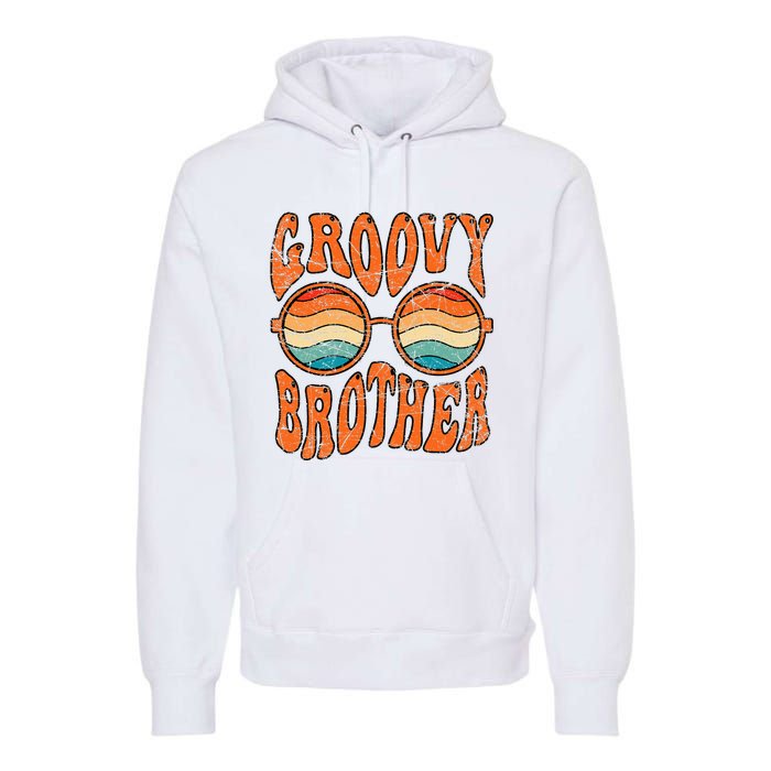 Groovy Brother 70s Aesthetic 1970s Retro Brother Hippie Premium Hoodie