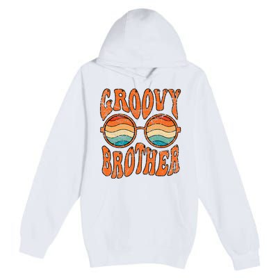 Groovy Brother 70s Aesthetic 1970s Retro Brother Hippie Premium Pullover Hoodie