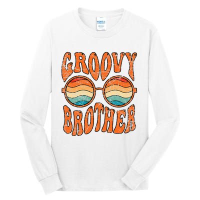 Groovy Brother 70s Aesthetic 1970s Retro Brother Hippie Tall Long Sleeve T-Shirt