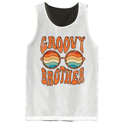 Groovy Brother 70s Aesthetic 1970s Retro Brother Hippie Mesh Reversible Basketball Jersey Tank