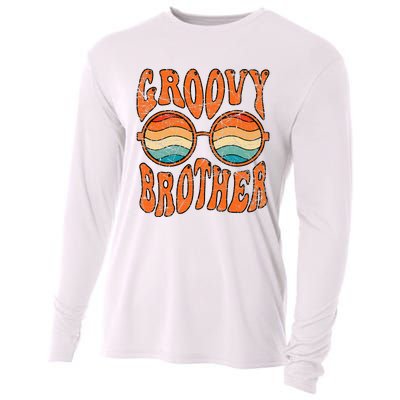 Groovy Brother 70s Aesthetic 1970s Retro Brother Hippie Cooling Performance Long Sleeve Crew