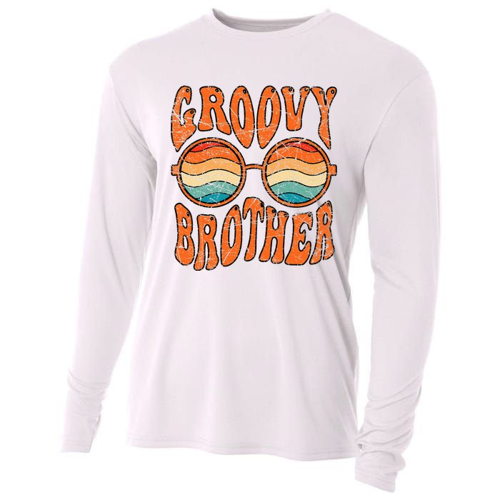 Groovy Brother 70s Aesthetic 1970s Retro Brother Hippie Cooling Performance Long Sleeve Crew