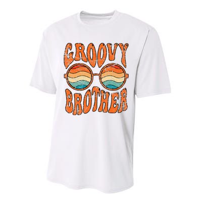 Groovy Brother 70s Aesthetic 1970s Retro Brother Hippie Performance Sprint T-Shirt