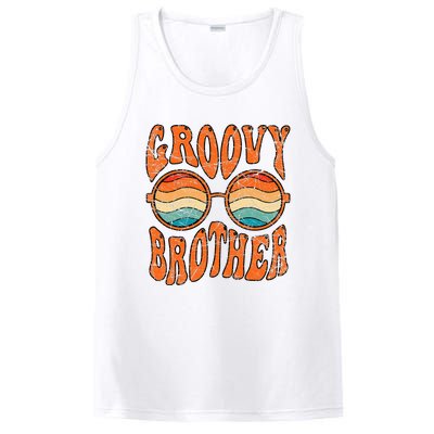 Groovy Brother 70s Aesthetic 1970s Retro Brother Hippie PosiCharge Competitor Tank