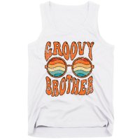 Groovy Brother 70s Aesthetic 1970s Retro Brother Hippie Tank Top