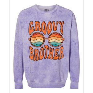 Groovy Brother 70s Aesthetic 1970S Retro Brother Hippie Colorblast Crewneck Sweatshirt