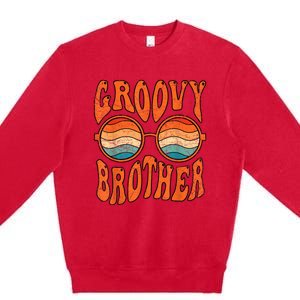 Groovy Brother 70s Aesthetic 1970S Retro Brother Hippie Premium Crewneck Sweatshirt