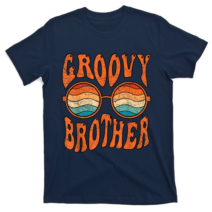 Groovy Brother 70s Aesthetic 1970S Retro Brother Hippie T-Shirt