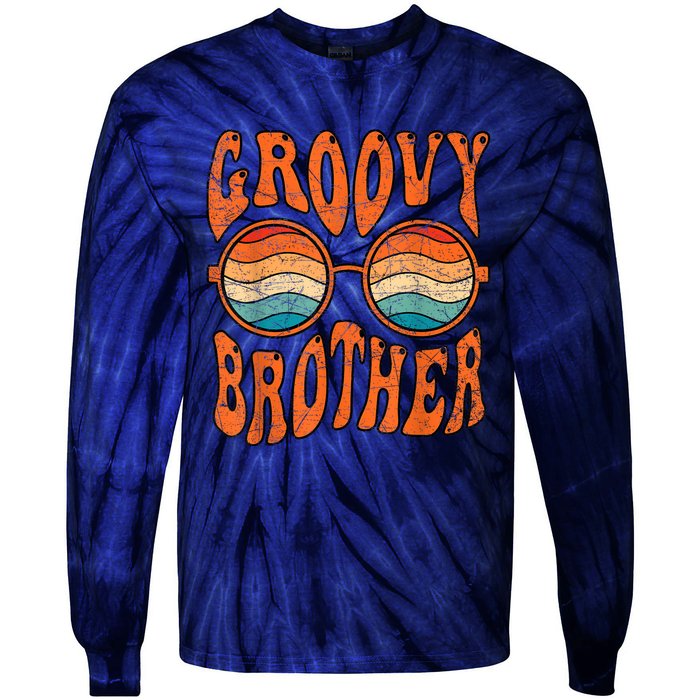 Groovy Brother 70s Aesthetic 1970S Retro Brother Hippie Tie-Dye Long Sleeve Shirt