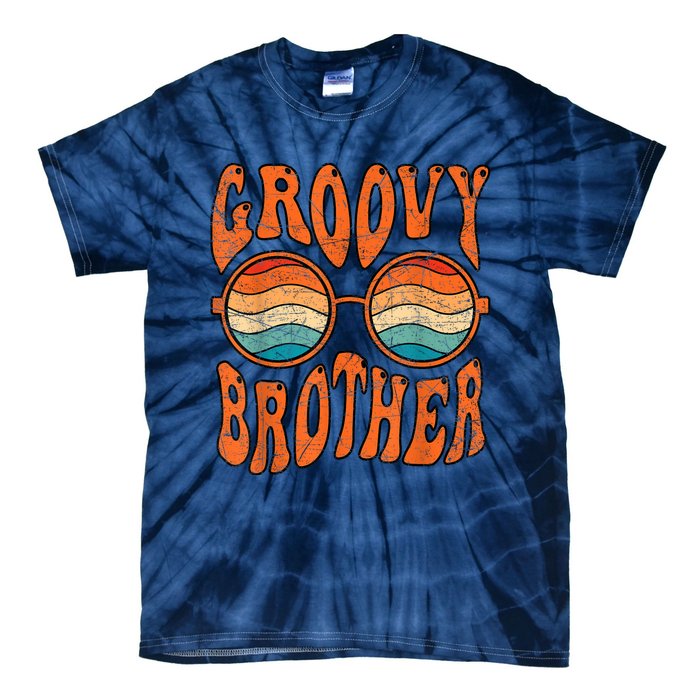 Groovy Brother 70s Aesthetic 1970S Retro Brother Hippie Tie-Dye T-Shirt