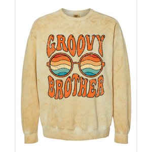 Groovy Brother 70s Aesthetic 1970's Retro Brother Hippie Colorblast Crewneck Sweatshirt