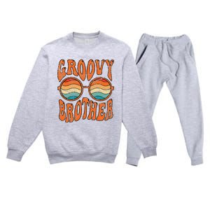 Groovy Brother 70s Aesthetic 1970's Retro Brother Hippie Premium Crewneck Sweatsuit Set