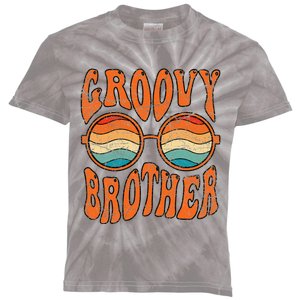 Groovy Brother 70s Aesthetic 1970's Retro Brother Hippie Kids Tie-Dye T-Shirt