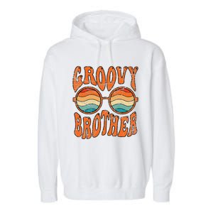 Groovy Brother 70s Aesthetic 1970's Retro Brother Hippie Garment-Dyed Fleece Hoodie