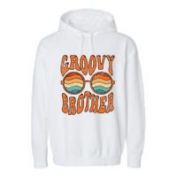 Groovy Brother 70s Aesthetic 1970's Retro Brother Hippie Garment-Dyed Fleece Hoodie