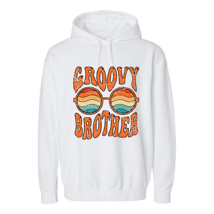 Groovy Brother 70s Aesthetic 1970's Retro Brother Hippie Garment-Dyed Fleece Hoodie