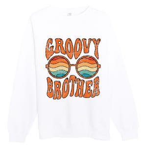 Groovy Brother 70s Aesthetic 1970's Retro Brother Hippie Premium Crewneck Sweatshirt