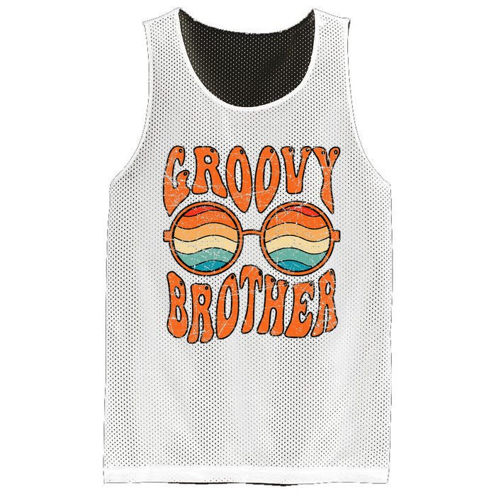 Groovy Brother 70s Aesthetic 1970's Retro Brother Hippie Mesh Reversible Basketball Jersey Tank