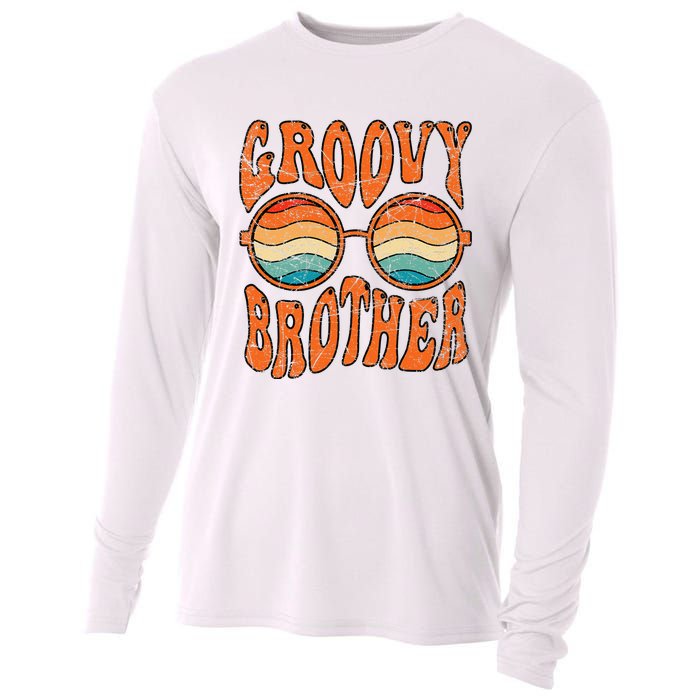 Groovy Brother 70s Aesthetic 1970's Retro Brother Hippie Cooling Performance Long Sleeve Crew