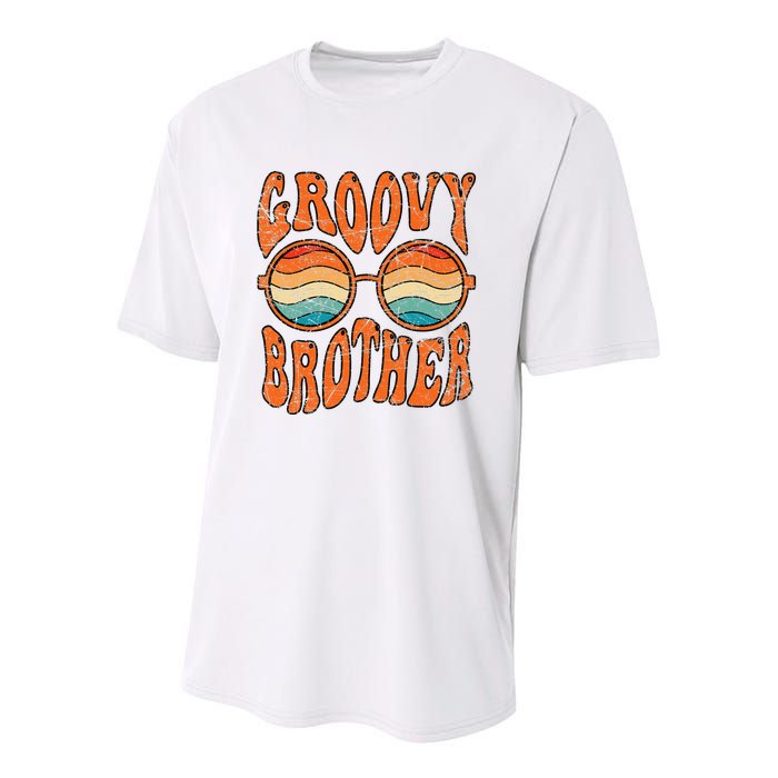 Groovy Brother 70s Aesthetic 1970's Retro Brother Hippie Youth Performance Sprint T-Shirt