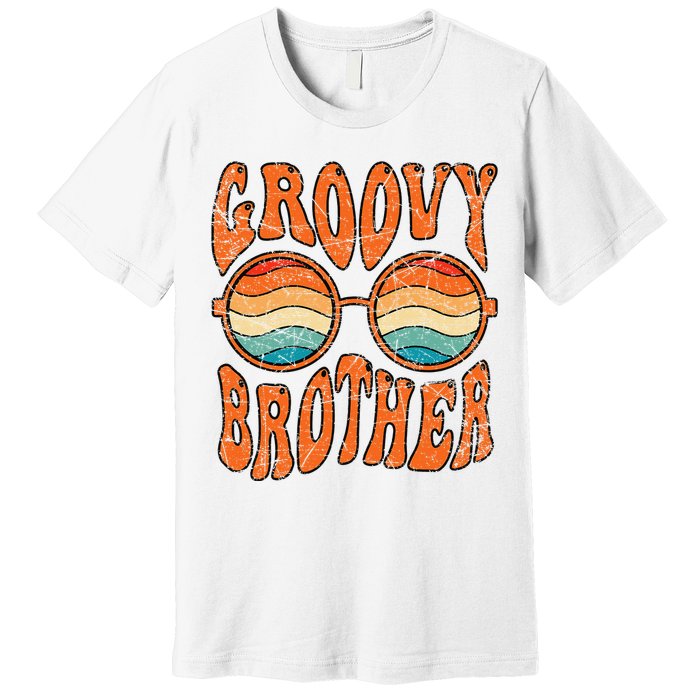 Groovy Brother 70s Aesthetic 1970's Retro Brother Hippie Premium T-Shirt