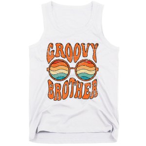 Groovy Brother 70s Aesthetic 1970's Retro Brother Hippie Tank Top