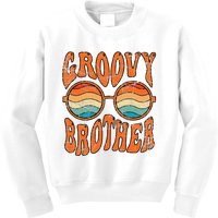 Groovy Brother 70s Aesthetic 1970's Retro Brother Hippie Kids Sweatshirt