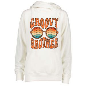 Groovy Brother 70s Aesthetic 1970S Retro Brother Hippie Womens Funnel Neck Pullover Hood